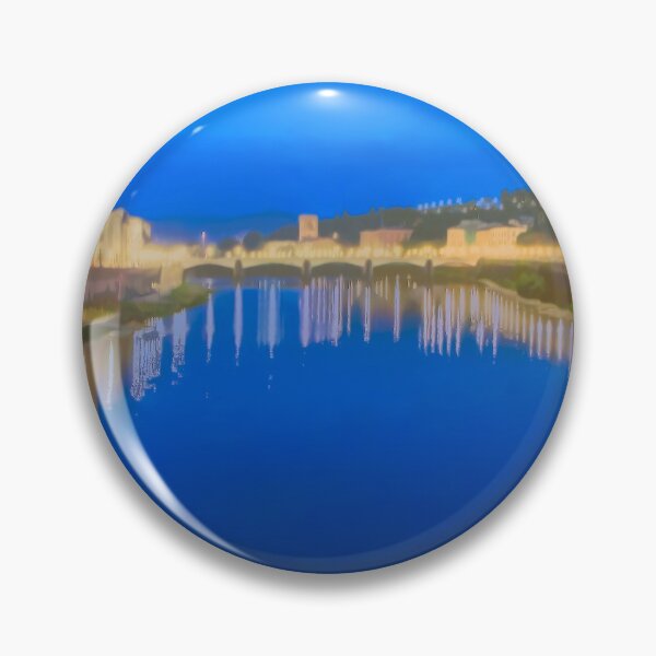 Item preview, River Arno at Night watercolor look designed and sold by DVart-nz.