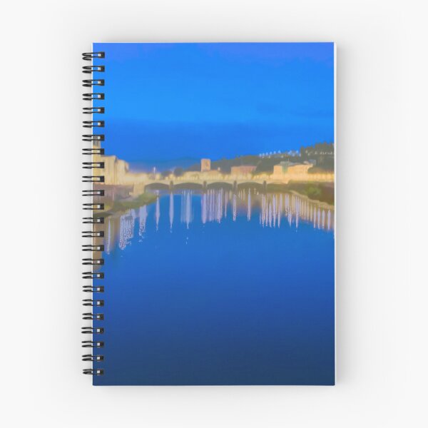Item preview, River Arno at Night watercolor look designed and sold by DVart-nz.