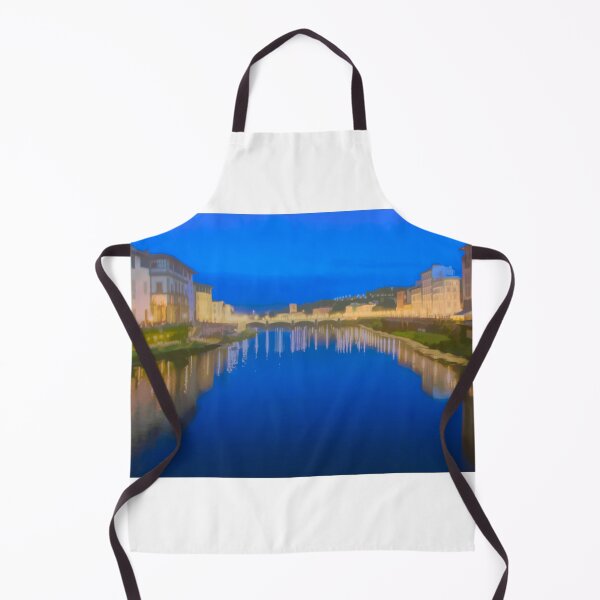 Item preview, River Arno at Night watercolor look designed and sold by DVart-nz.