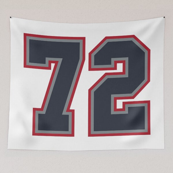 Item preview, 72 Navy Grey Red Sports Number Seventy-Two designed and sold by HelloFromAja.