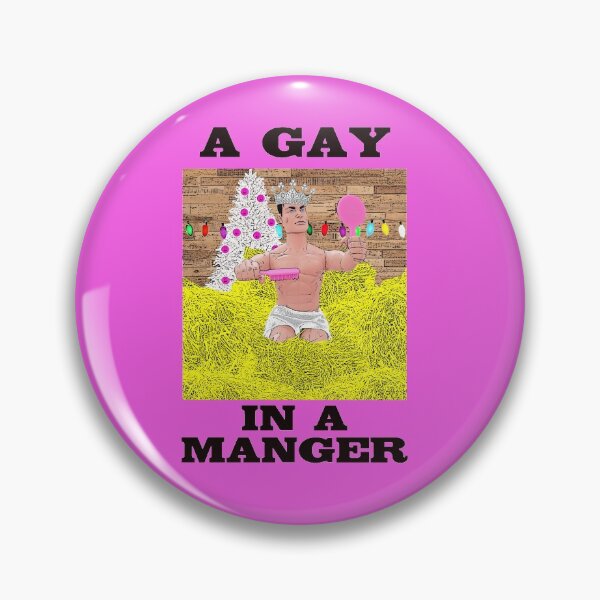 Item preview, A Gay In A Manger - Funny Gay Christmas Design! Queer Xmas! designed and sold by loveplasticpam.