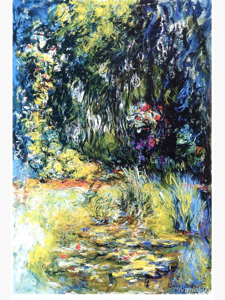 Monet A Corner Of The Water Lily Pond Famous Painting Art Board Print By Virginia50 Redbubble