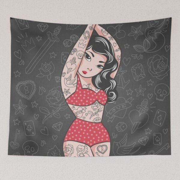 Item preview, Cute Tattoo Girl designed and sold by DopeTops.