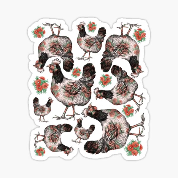 Chicken and Vygies Pattern Sticker