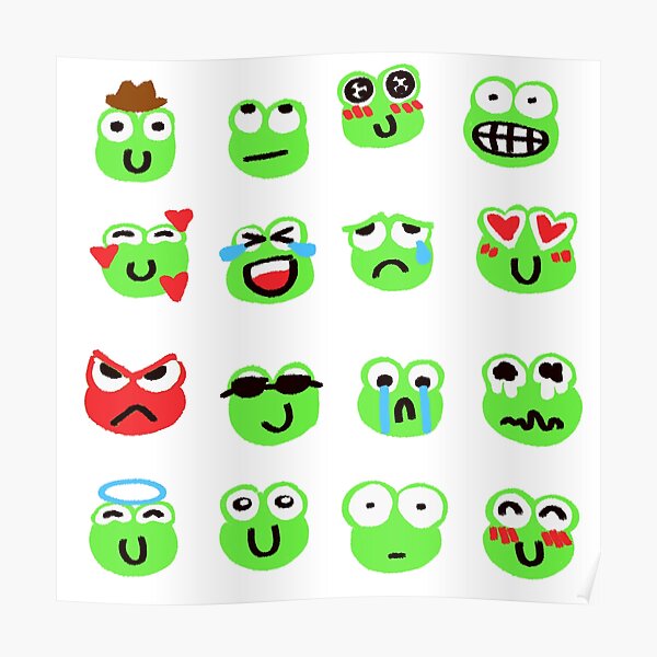 Frog Emoji Doodles\