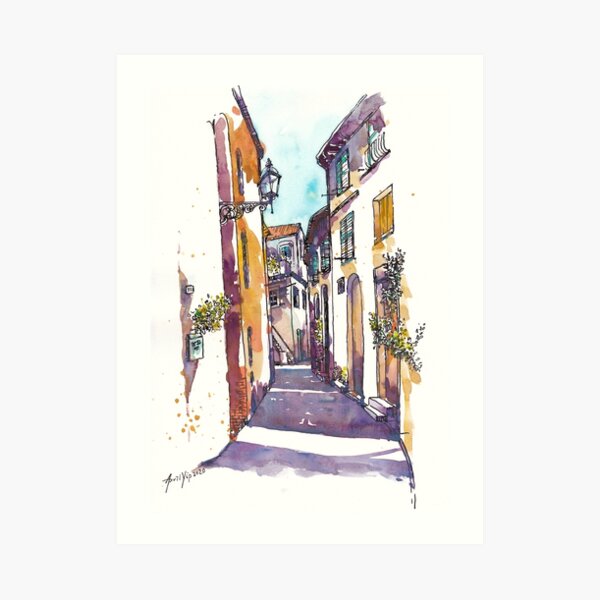 Sunlight Alley in Italy Art Print
