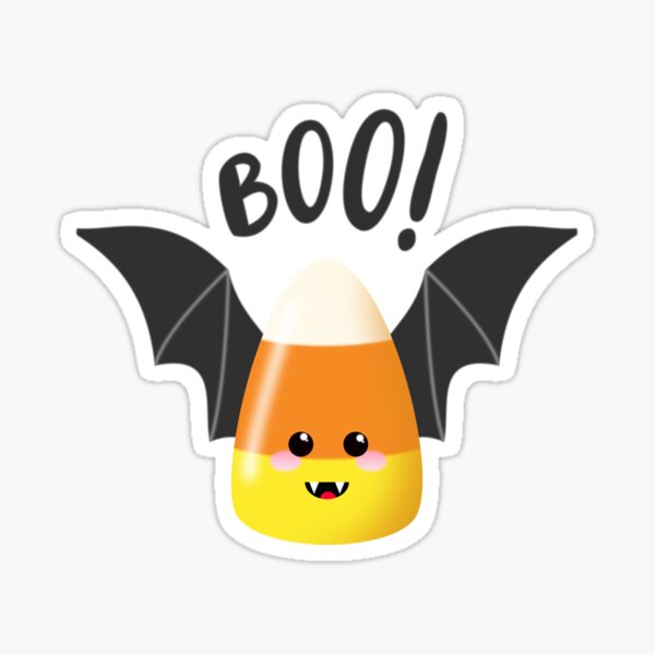 Candy Corn 'Boo!' Bat Halloween Disguise Sticker