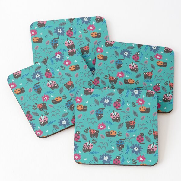 Item preview, Cute colorful cats  ladybugs designed and sold by burbura.