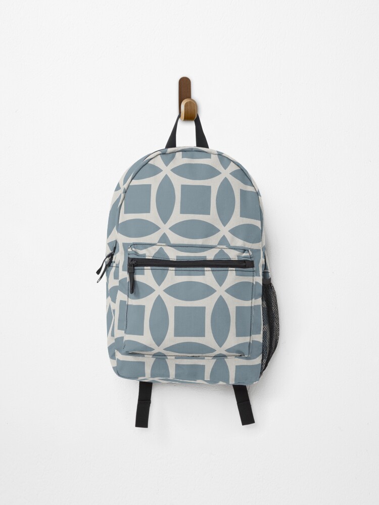 Thumbnail 1 of 3, Backpack, Geometric Pattern: Intersect Square: Bluestone designed and sold by redwolfoz.