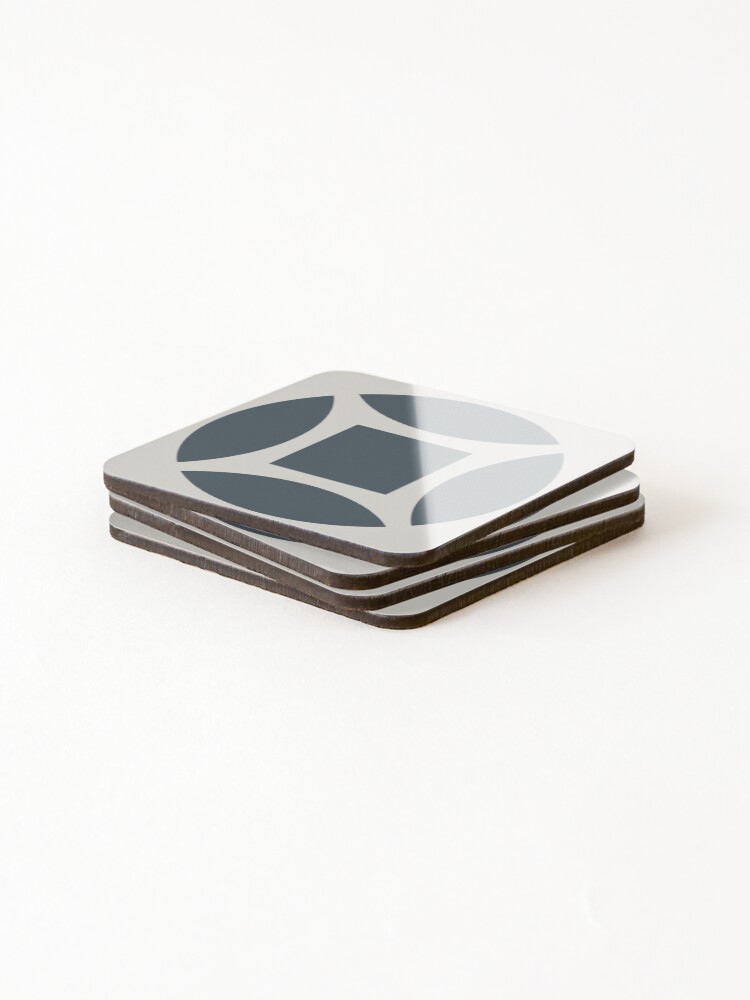 Thumbnail 4 of 5, Coasters (Set of 4), Geometric Pattern: Intersect Square: Pebble designed and sold by redwolfoz.