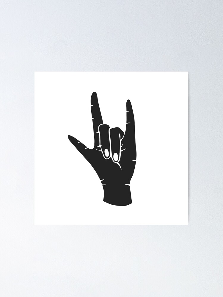 I Love You Hand Sign Poster By Illhustration Redbubble
