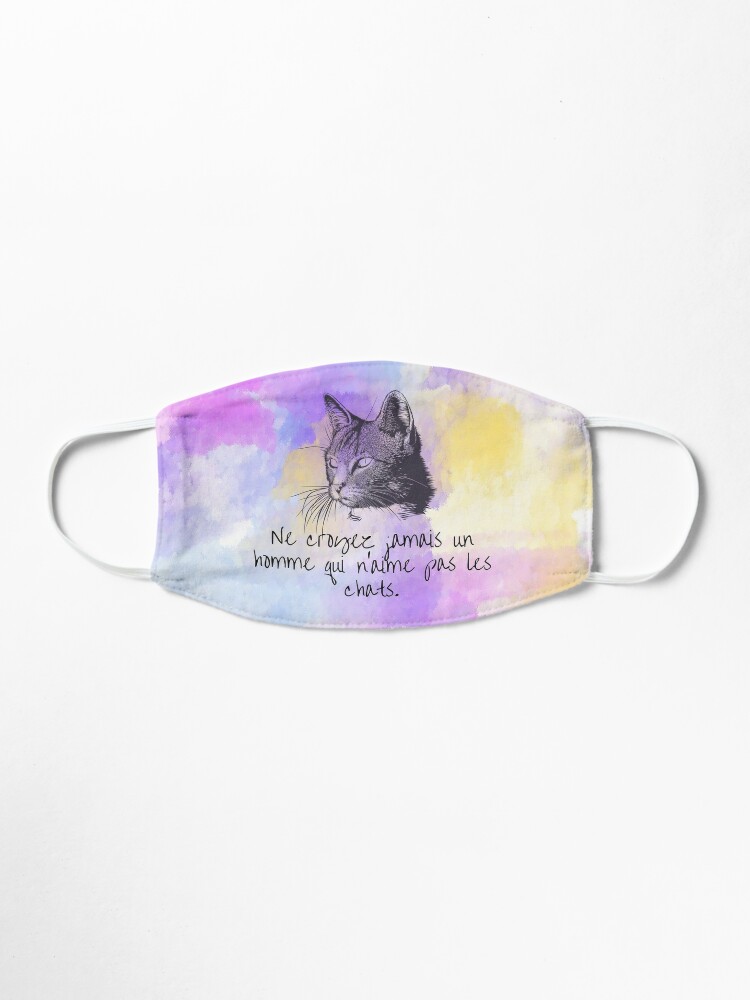 J Aime Les Chats Fond Colore Dessin De Chat Mask By 3homeart Redbubble