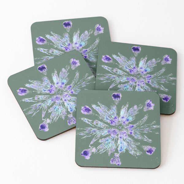 Item preview, 'Snowflake' nature print (green background) designed and sold by Kathryn Green.