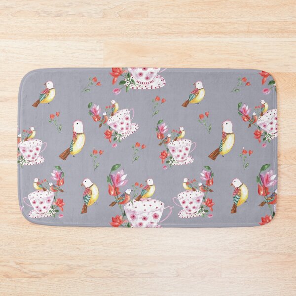 Item preview, Flower tea cup and birds in watercolor designed and sold by latiendadearyam.