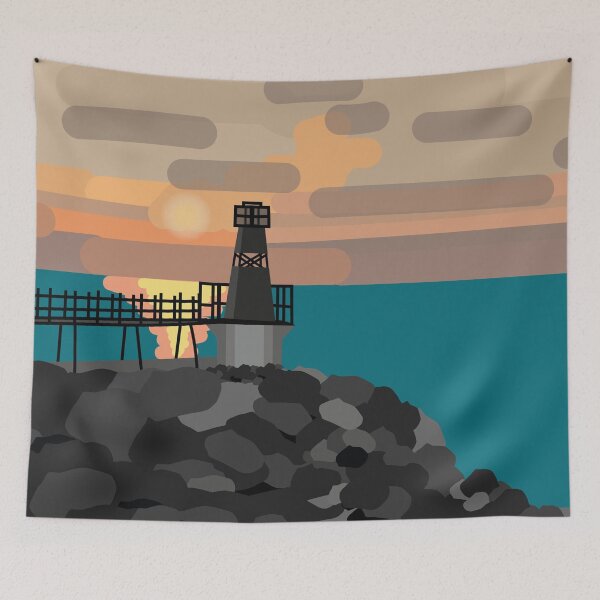Item preview, Battery Point Portishead Lighthouse with a sunrise background designed and sold by nihemher.