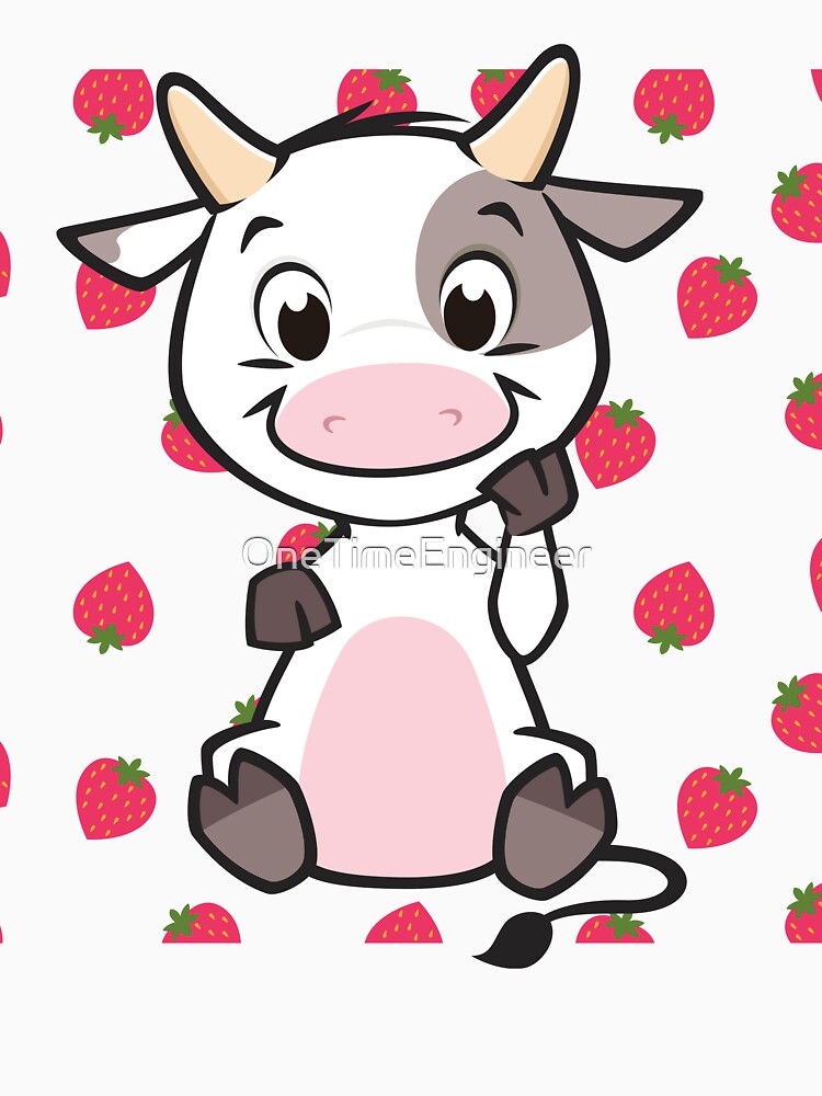 "Strawberry Cow Pink strawberry rain" Pullover Hoodie for Sale by