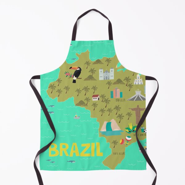 Item preview, Brazil illustrated map designed and sold by Trio's Stuff.