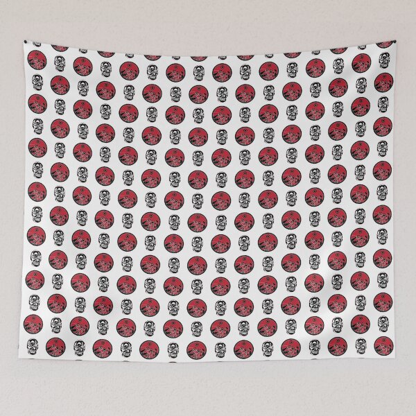 Item preview, "Skull and Red Heat Pattern" - Seamless pattern in red, white, and black - Skull pattern -Logo pattern. designed and sold by BDLVandFriends.
