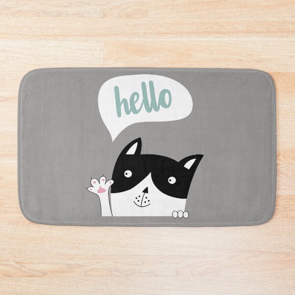 Item preview, Hello - Waving Black and White Kitty designed and sold by cgroenewald.