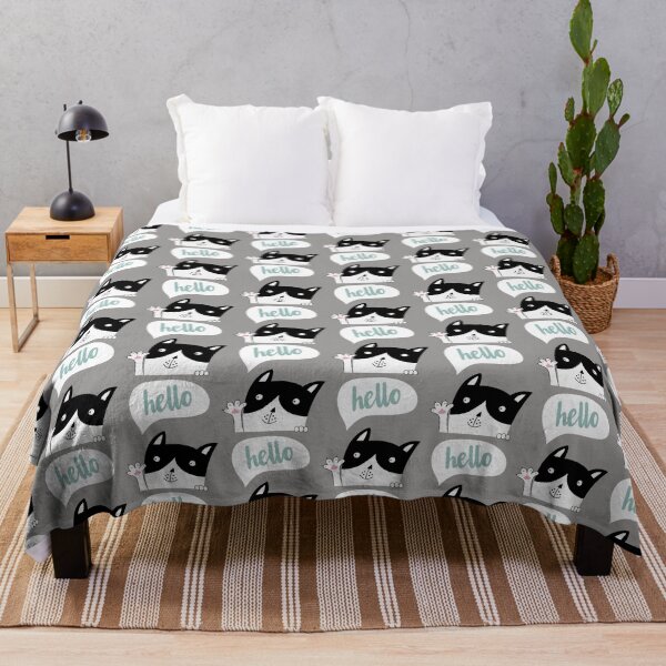Item preview, Hello - Waving Black and White Kitty designed and sold by cgroenewald.
