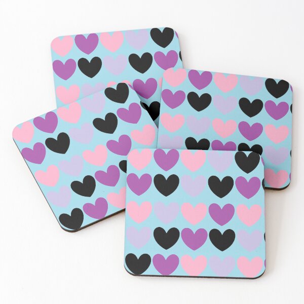 Item preview, Polka Hearts Pink, Plum, Black and Lilac designed and sold by RebHep.