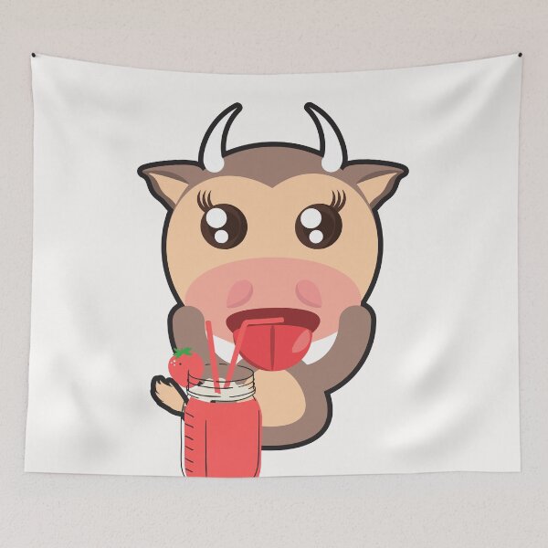 Item preview, Strawberry Cow funny cow with strawberry coctail designed and sold by OneTimeEngineer.