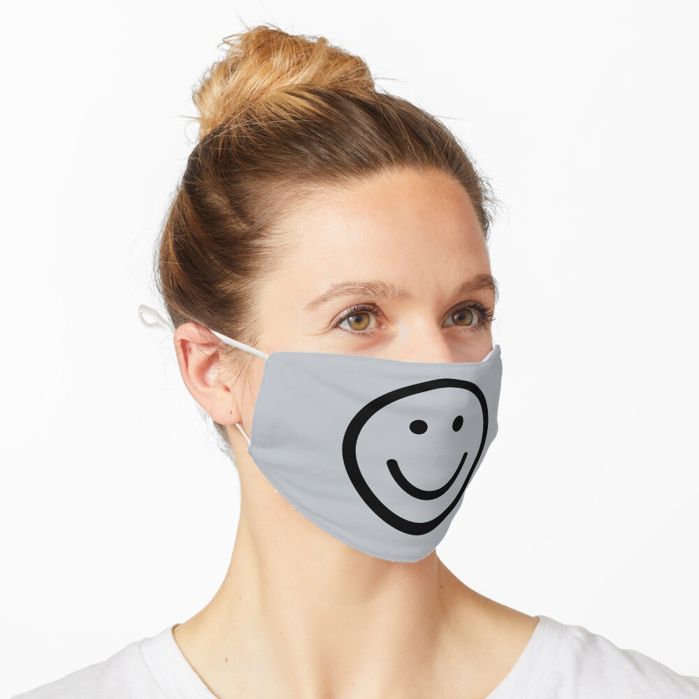 Grey And Black Smiley Face Mask For Sale By Cgroenewald Redbubble 5433