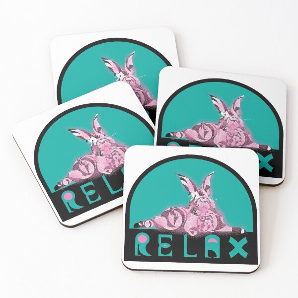 Item preview, “Relax Rabbit” blue v2- funny - nature - geometric - cute - pink - animals designed and sold by BDLVandFriends.