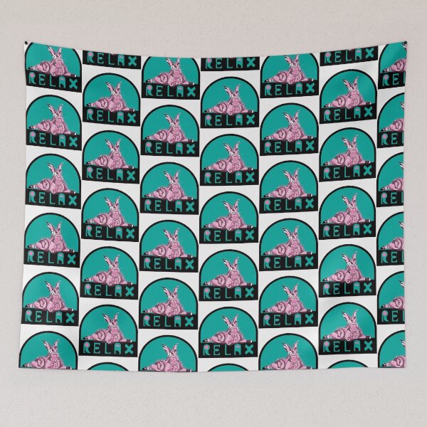 Item preview, “Relax Rabbit” blue v2- funny - nature - geometric - cute - pink - animals designed and sold by BDLVandFriends.