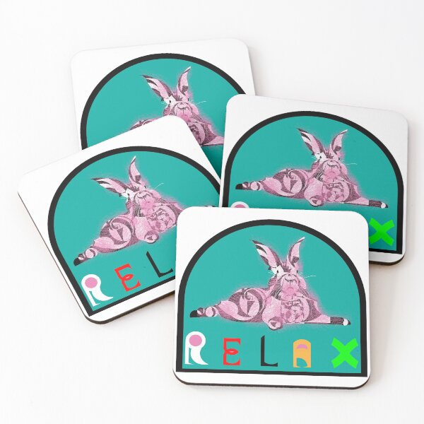 Item preview, “Relax Rabbit” blue v3- funny - nature - geometric - cute - pink - animals designed and sold by BDLVandFriends.
