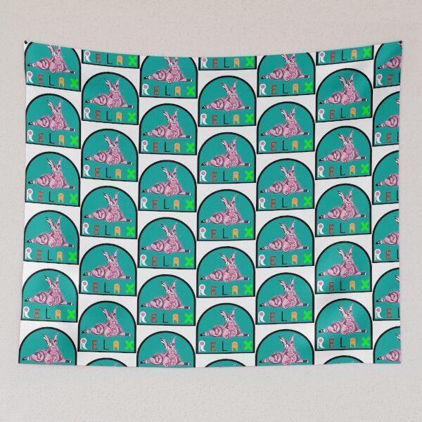 Item preview, “Relax Rabbit” blue v3- funny - nature - geometric - cute - pink - animals designed and sold by BDLVandFriends.