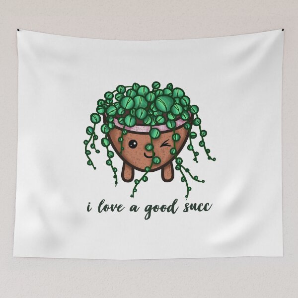 Item preview,  "I Love a Good Succ" SOLO 3 Succulent Babies - Cute Pun Plant Art  designed and sold by EmpressEyrie.