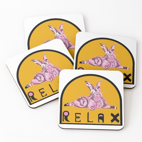 Item preview, “Relax Rabbit” Yellow v1- funny - nature - geometric - cute - pink - animals designed and sold by BDLVandFriends.