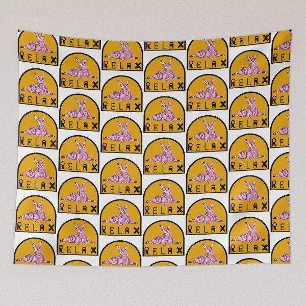 Item preview, “Relax Rabbit” Yellow v1- funny - nature - geometric - cute - pink - animals designed and sold by BDLVandFriends.