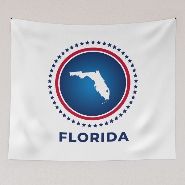 Item preview, Florida Map and US Flag Colors designed and sold by Uppercase Tees.