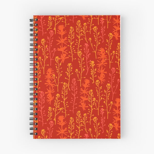 Item preview, Flaming sunset. Autumn. Wild herbs seamless pattern on fiery maroon. Stay wild. Wild life designed and sold by Yulia Chepurova.