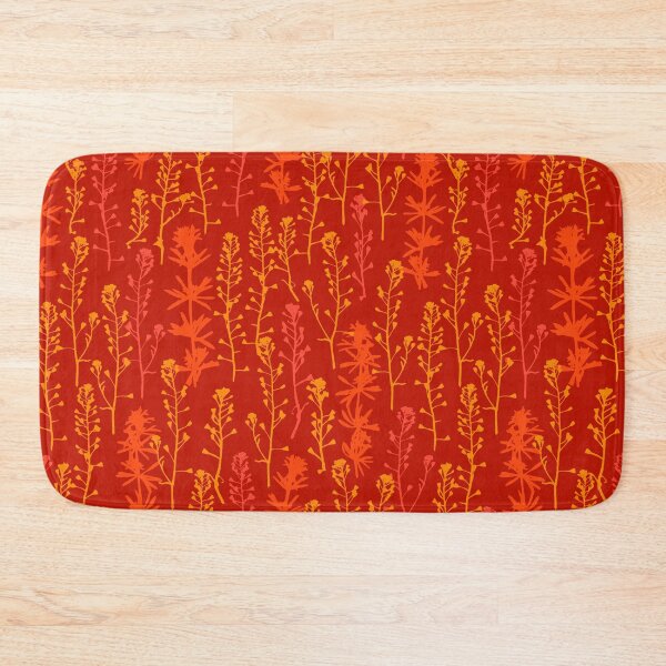 Item preview, Flaming sunset. Autumn. Wild herbs seamless pattern on fiery maroon. Stay wild. Wild life designed and sold by Yulia Chepurova.