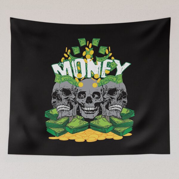 Item preview, Money Bills Coins Skull Gold Dollar Bills Euro Money designed and sold by tarek25.