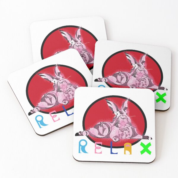 Item preview, “Relax Rabbit” Red v4- funny - nature - geometric - cute - pink - animals designed and sold by BDLVandFriends.