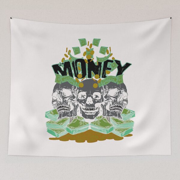 Item preview, Money Bills Coins Skull Gold Dollar Bills Euro Money designed and sold by tarek25.