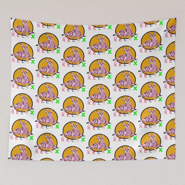 Item preview, “Relax Rabbit” Yellow v4- funny - nature - geometric - cute - pink - animals designed and sold by BDLVandFriends.