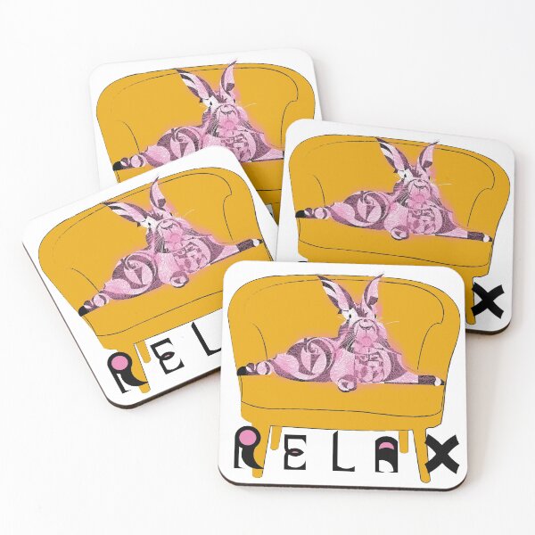 Item preview, “Relax Rabbit” Yellow v5- funny - nature - geometric - cute - pink - animals designed and sold by BDLVandFriends.