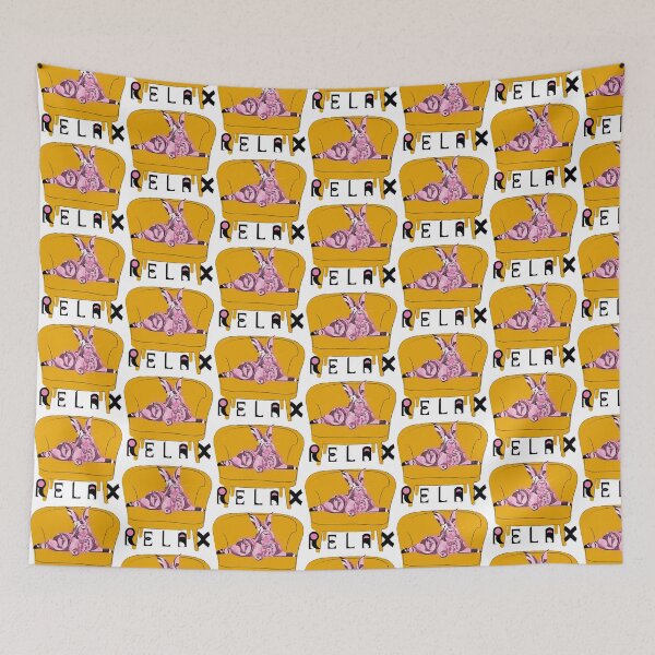Item preview, “Relax Rabbit” Yellow v5- funny - nature - geometric - cute - pink - animals designed and sold by BDLVandFriends.