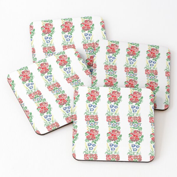 Item preview, Slavic folklore ribbons, white, large pattern designed and sold by Folkiestore.