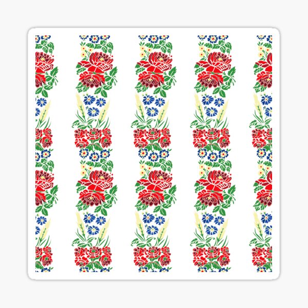 Slavic folklore ribbons, white, large pattern Sticker
