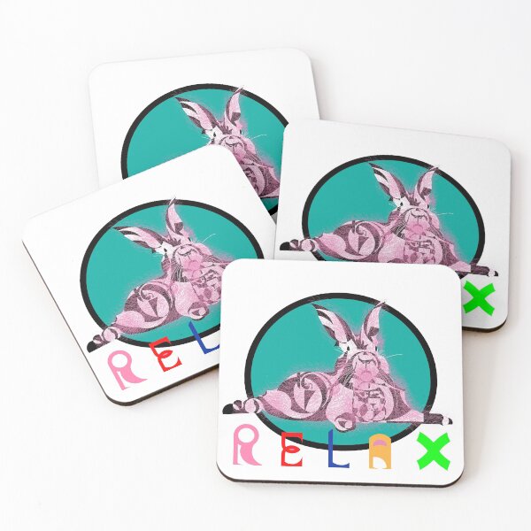 Item preview, “Relax Rabbit” blue v4- funny - nature - geometric - cute - pink - animals designed and sold by BDLVandFriends.