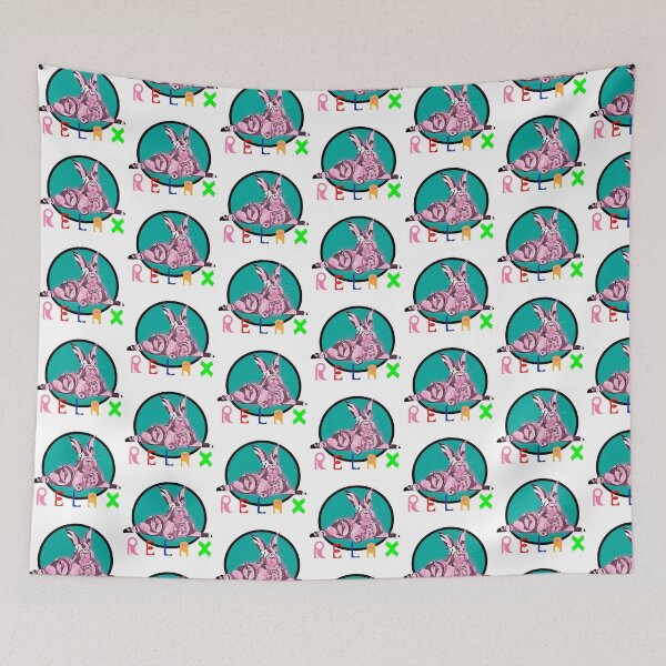 Item preview, “Relax Rabbit” blue v4- funny - nature - geometric - cute - pink - animals designed and sold by BDLVandFriends.