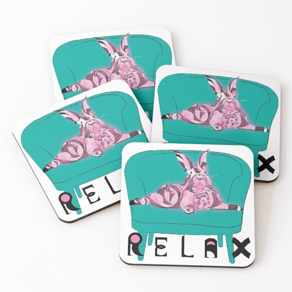 Item preview, “Relax Rabbit” blue v5- funny - nature - geometric - cute - pink - animals designed and sold by BDLVandFriends.