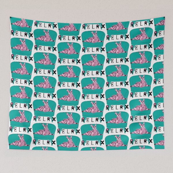 Item preview, “Relax Rabbit” blue v5- funny - nature - geometric - cute - pink - animals designed and sold by BDLVandFriends.