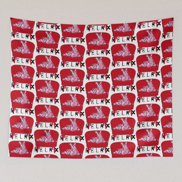 Item preview, “Relax Rabbit” Red v5 - funny - nature - geometric - cute - pink - animals designed and sold by BDLVandFriends.